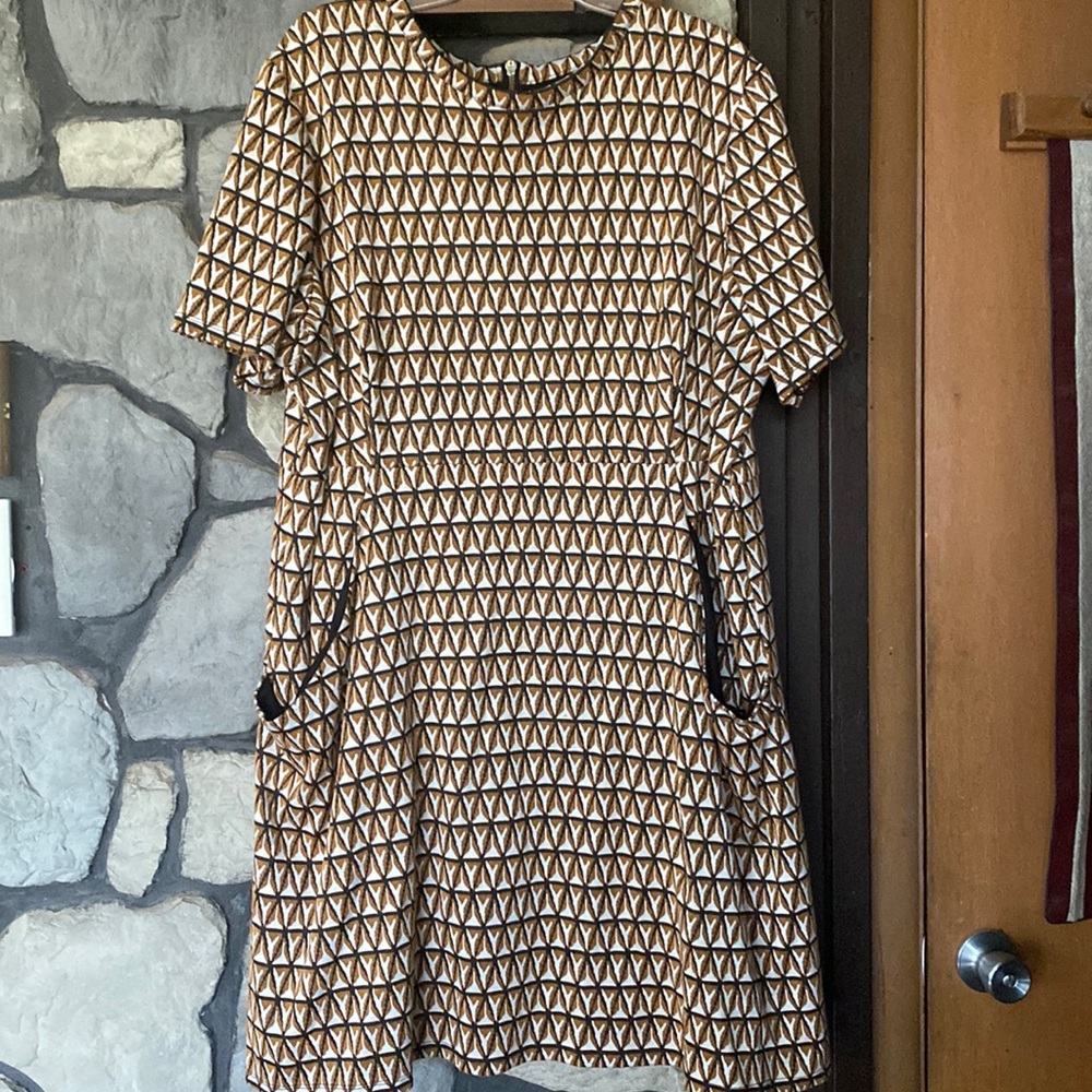 Size 4x Hutch Chevron Print vintage style dress with side pockets - Picture 4 of 11
